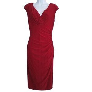 SOLD - Women's LAUREN RALPH LAUREN Dress Red Short Sleeve Size M